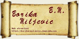 Borika Miljević vizit kartica